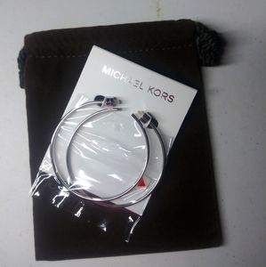Michael Kors Silver Hoop Earrings NWT